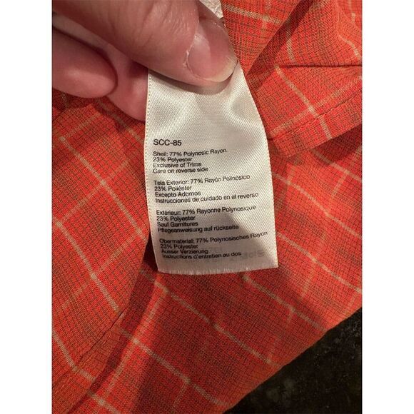 Marmot Men's L Orange Plaid Short Sleeve Button-Up Shirt Casual - Picture 12 of 13